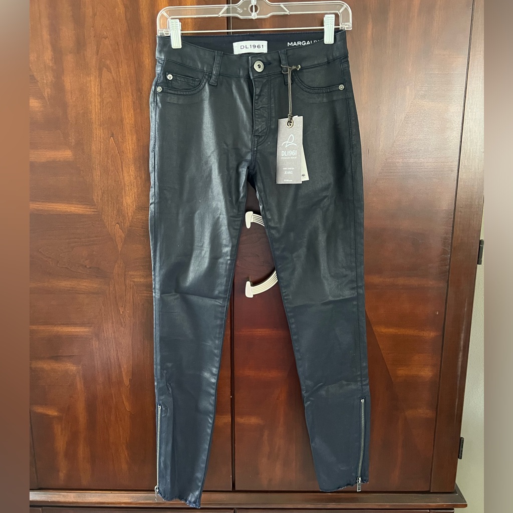 Dl1961 Navy Coated Margaux Instasculpt Skinny Jeans-Size 26- New With Tags